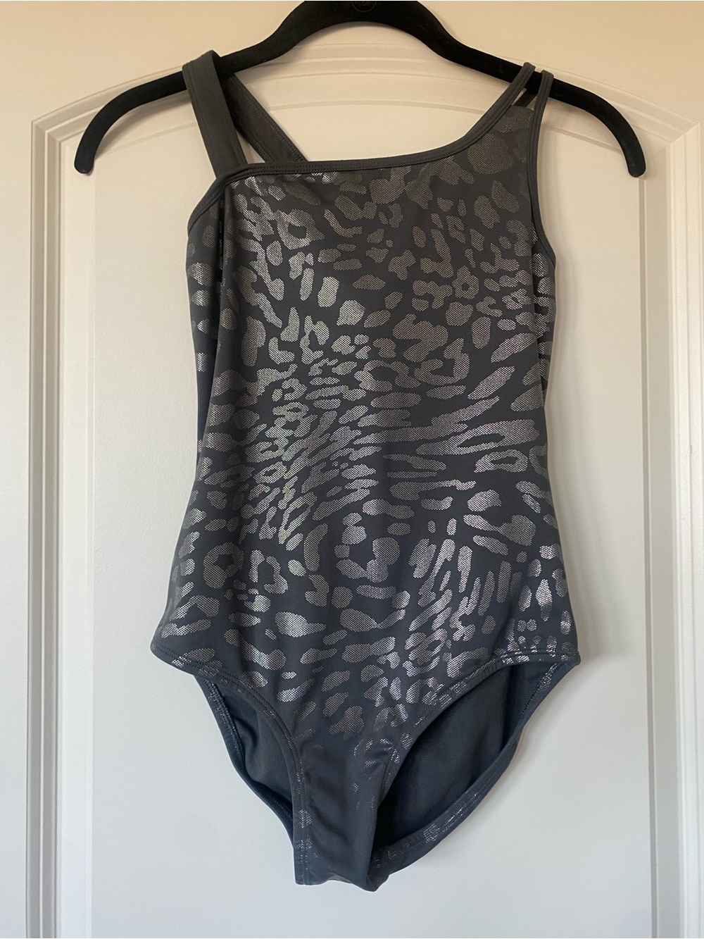 CXJ Justice Gray & Silver Cheetah Print Leotard Size 14